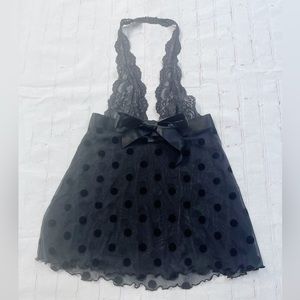 [Victoria’s Secret] black sexy sheer halter nightie lingerie Women’s small